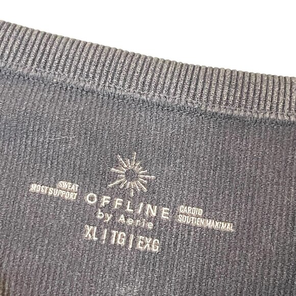 Offline by Aerie Racerback Sports Bra XL Gray Sweat Most Support Cardio Workout - Picture 4 of 6